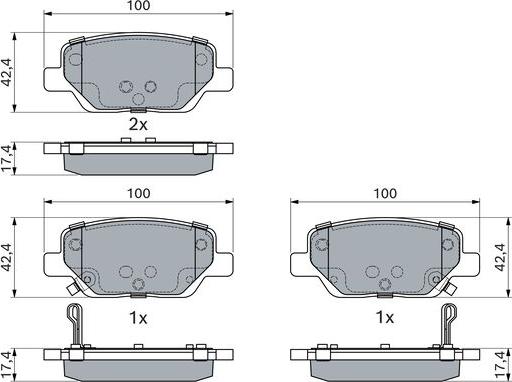BOSCH 0 986 495 393 - Klocek hamulcowy kpl.