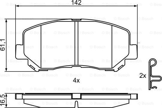 BOSCH 0 986 495 367 - Zestaw klocków hamulcowych, hamulce tarczowe