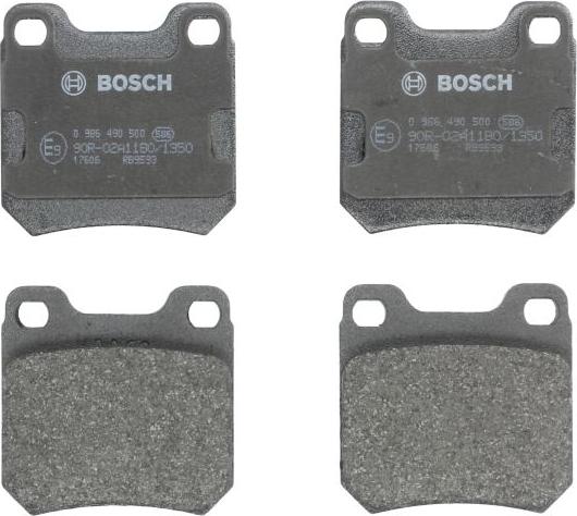 BOSCH 0 986 490 500 — Zestaw klocków hamulcowych, hamulce tarczowe