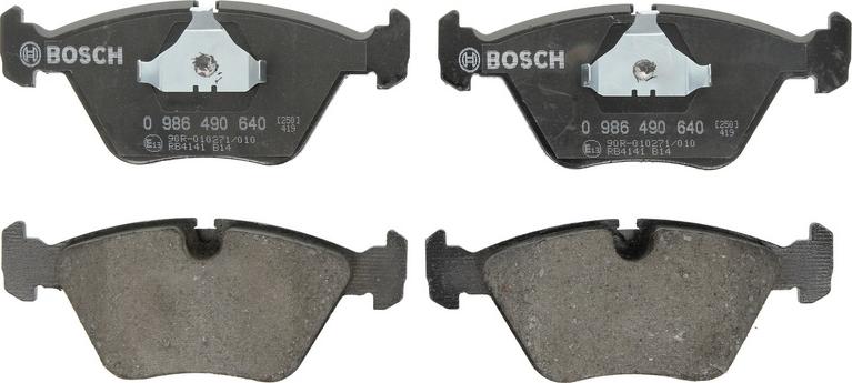 BOSCH 0 986 490 640 — Zestaw klocków hamulcowych, hamulce tarczowe