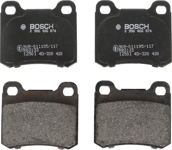 BOSCH 0 986 466 874 — Zestaw klocków hamulcowych, hamulce tarczowe