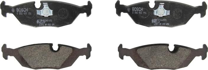 BOSCH 0 986 466 751 — Zestaw klocków hamulcowych, hamulce tarczowe