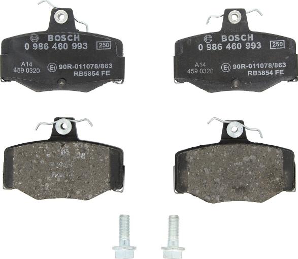 BOSCH 0 986 460 993 — Zestaw klocków hamulcowych, hamulce tarczowe