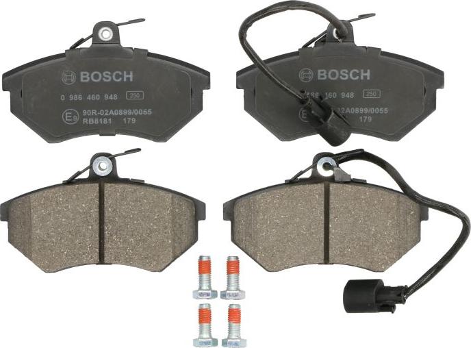 BOSCH 0 986 460 948 — Zestaw klocków hamulcowych, hamulce tarczowe
