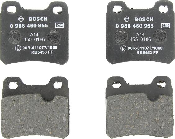 BOSCH 0 986 460 955 — Zestaw klocków hamulcowych, hamulce tarczowe