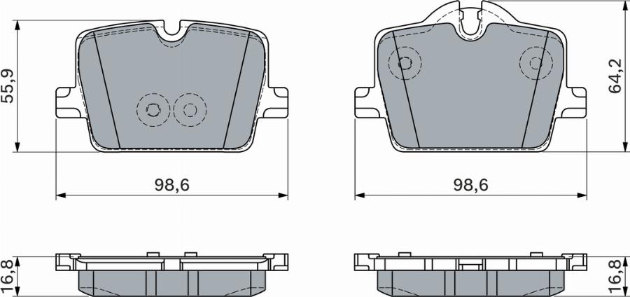 BOSCH 0 986 460 056 — Zestaw klocków hamulcowych, hamulce tarczowe