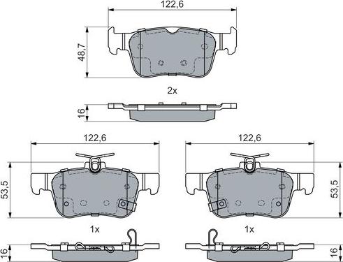 BOSCH 0 986 460 019 — Zestaw klocków hamulcowych, hamulce tarczowe