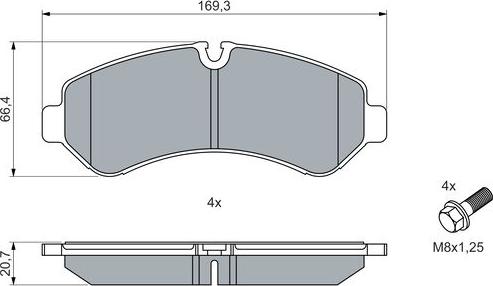 BOSCH 0 986 460 013 - Klocek hamulcowy kpl.