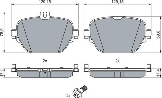 BOSCH 0 986 460 039 — Zestaw klocków hamulcowych, hamulce tarczowe