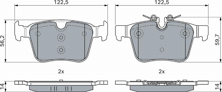 BOSCH 0 986 460 034 — Zestaw klocków hamulcowych, hamulce tarczowe