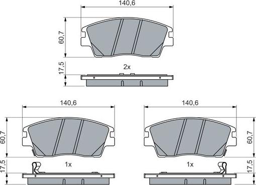 BOSCH 0 986 460 076 — Zestaw klocków hamulcowych, hamulce tarczowe