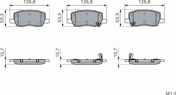 BOSCH 0 986 460 197 — Zestaw klocków hamulcowych, hamulce tarczowe