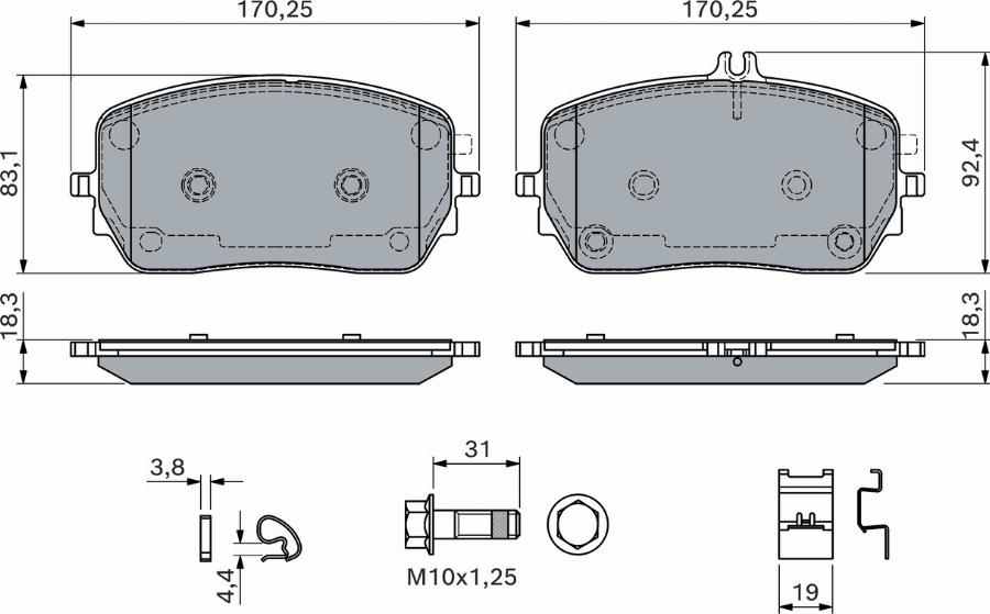 BOSCH 0 986 460 146 — Zestaw klocków hamulcowych, hamulce tarczowe