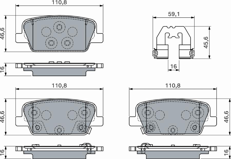 BOSCH 0 986 460 153 — Zestaw klocków hamulcowych, hamulce tarczowe