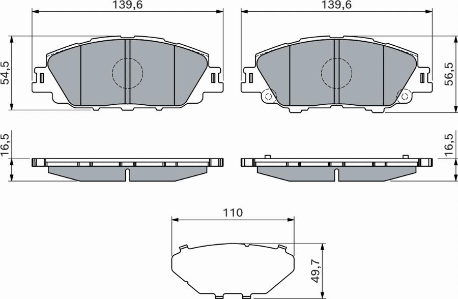 BOSCH 0 986 460 152 — Zestaw klocków hamulcowych, hamulce tarczowe