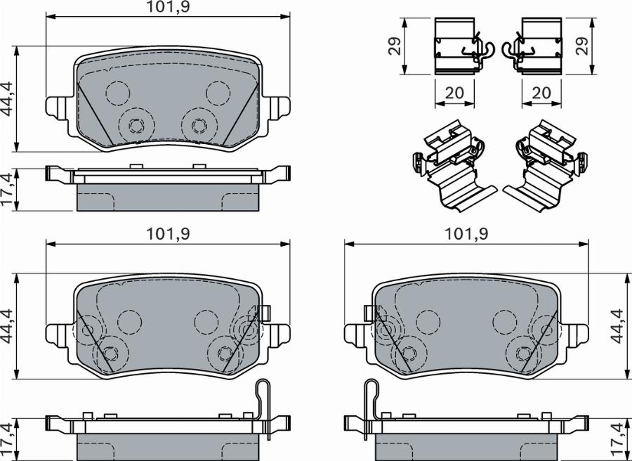 BOSCH 0 986 460 161 — Zestaw klocków hamulcowych, hamulce tarczowe