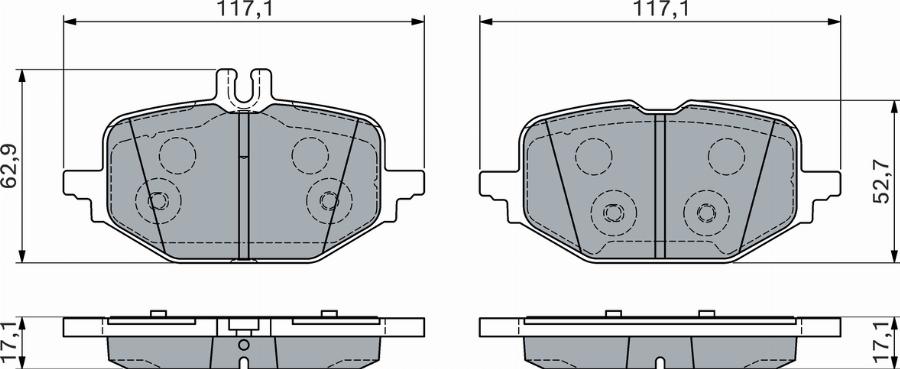 BOSCH 0 986 460 163 — Zestaw klocków hamulcowych, hamulce tarczowe