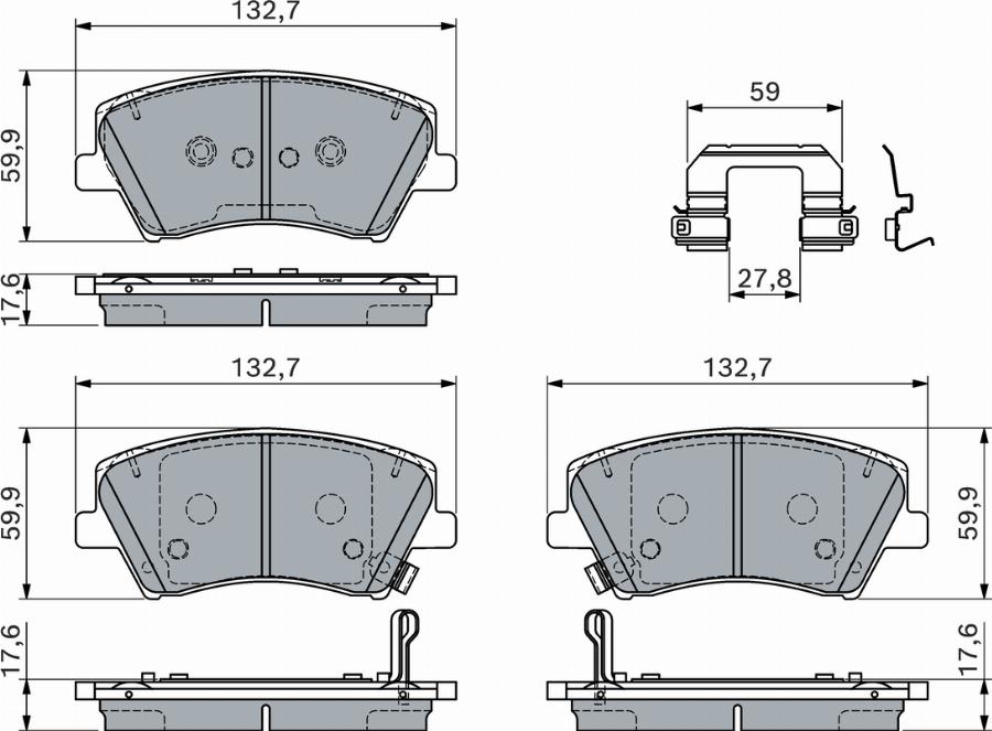 BOSCH 0 986 460 189 — Zestaw klocków hamulcowych, hamulce tarczowe