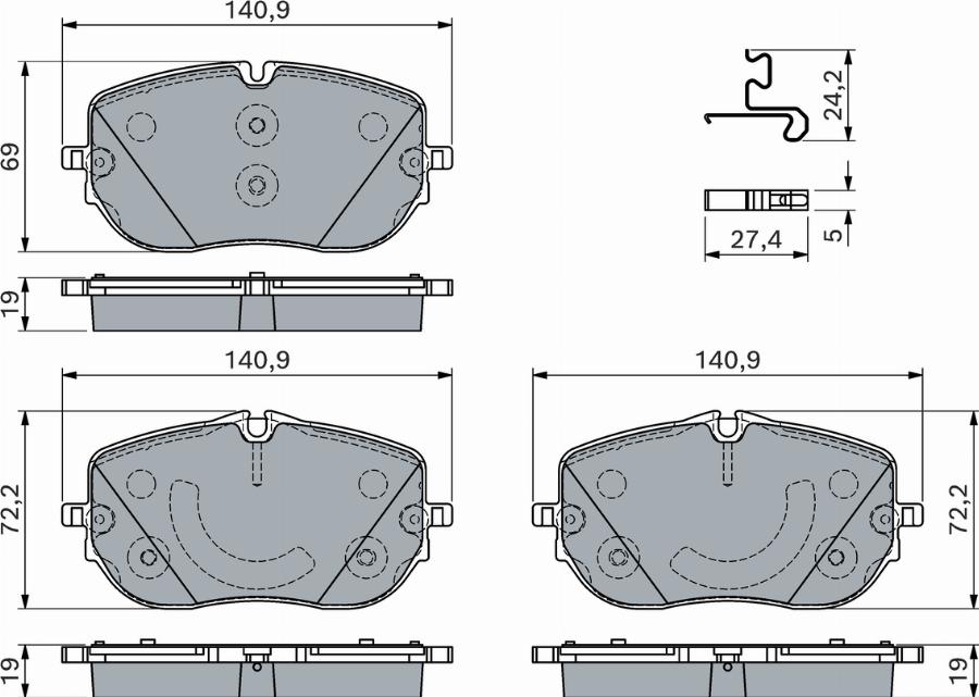 BOSCH 0 986 460 181 — Zestaw klocków hamulcowych, hamulce tarczowe
