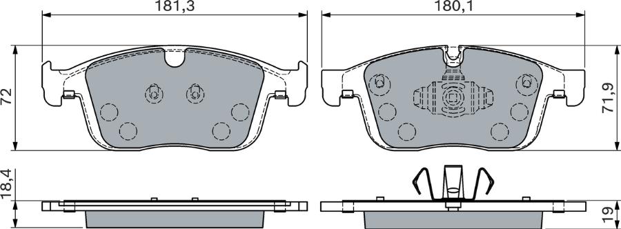 BOSCH 0 986 460 131 — Zestaw klocków hamulcowych, hamulce tarczowe