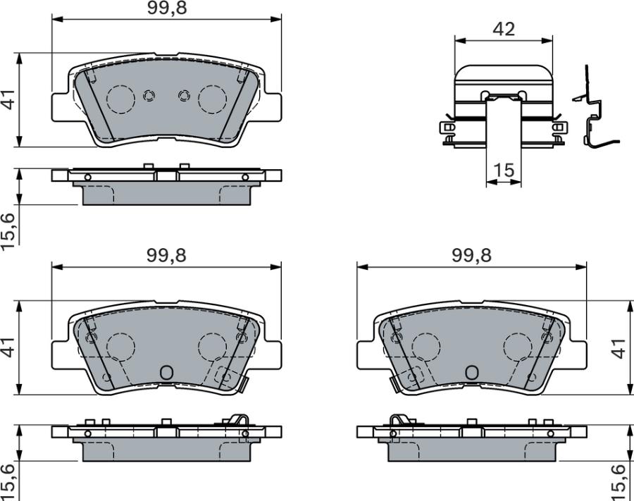 BOSCH 0 986 460 172 — Zestaw klocków hamulcowych, hamulce tarczowe