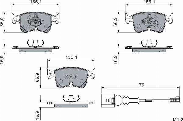 BOSCH 0 986 460 321 — Zestaw klocków hamulcowych, hamulce tarczowe