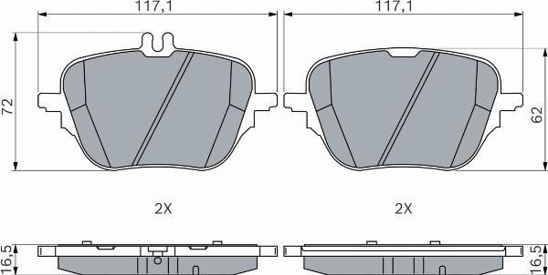 BOSCH 0 986 460 293 — Zestaw klocków hamulcowych, hamulce tarczowe