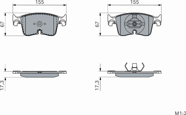 BOSCH 0 986 460 244 — Zestaw klocków hamulcowych, hamulce tarczowe