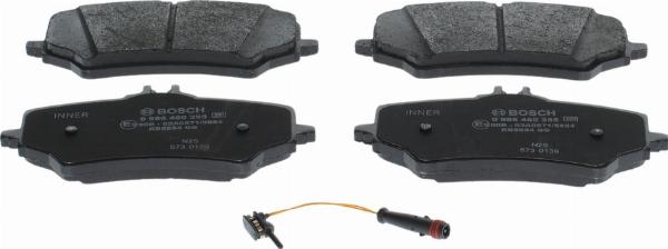 BOSCH 0 986 460 255 — Zestaw klocków hamulcowych, hamulce tarczowe