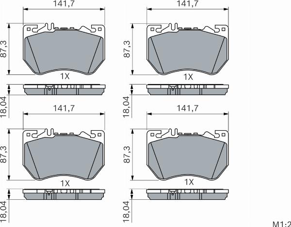 BOSCH 0 986 460 288 — Zestaw klocków hamulcowych, hamulce tarczowe