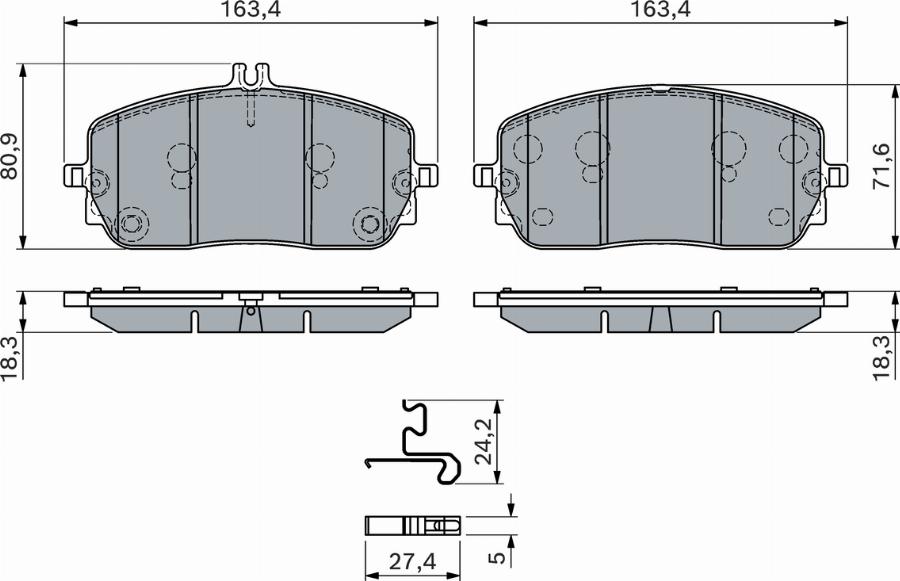 BOSCH 0 986 460 282 — Zestaw klocków hamulcowych, hamulce tarczowe