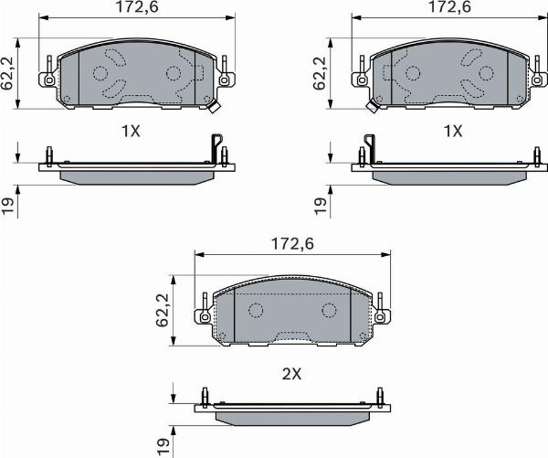 BOSCH 0 986 460 223 — Zestaw klocków hamulcowych, hamulce tarczowe