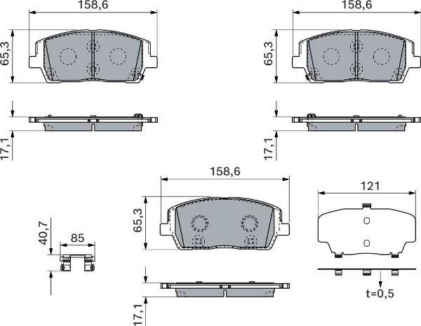 BOSCH 0 986 460 276 — Zestaw klocków hamulcowych, hamulce tarczowe