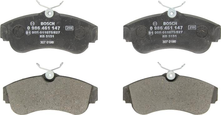 BOSCH 0 986 461 147 — Zestaw klocków hamulcowych, hamulce tarczowe