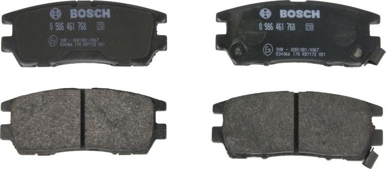 BOSCH 0 986 461 768 — Zestaw klocków hamulcowych, hamulce tarczowe