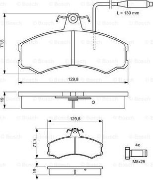 BOSCH 0 986 467 411 - KLOCKI HAM. CITROEN P. C25 1.9-2.5 D 81-94