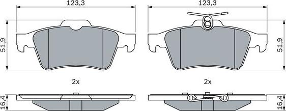 BOSCH 0 986 424 999 — Zestaw klocków hamulcowych, hamulce tarczowe
