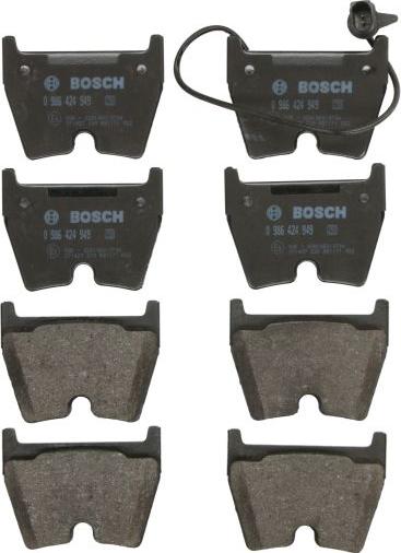 BOSCH 0 986 424 949 — Zestaw klocków hamulcowych, hamulce tarczowe