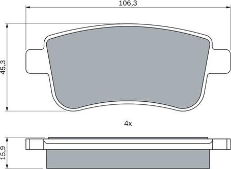 BOSCH 0 986 424 942 — Zestaw klocków hamulcowych, hamulce tarczowe