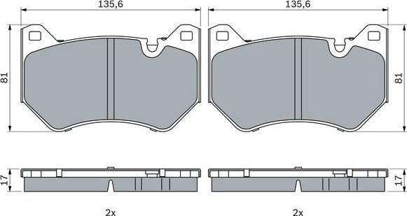 BOSCH 0 986 424 966 — Zestaw klocków hamulcowych, hamulce tarczowe