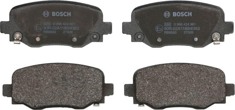 BOSCH 0 986 424 961 — Zestaw klocków hamulcowych, hamulce tarczowe