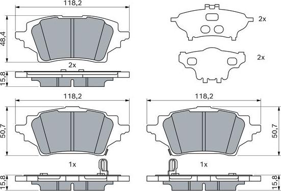 BOSCH 0 986 424 911 — Zestaw klocków hamulcowych, hamulce tarczowe