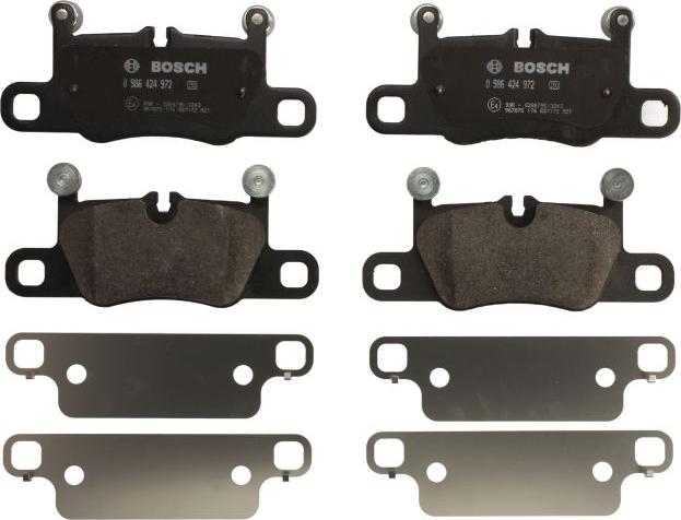 BOSCH 0 986 424 972 — Zestaw klocków hamulcowych, hamulce tarczowe
