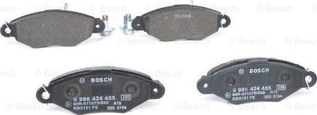 BOSCH 0 986 424 455 - Klocek hamulcowy kpl.