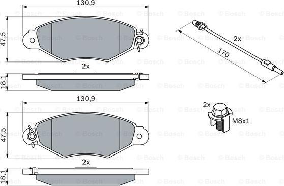 BOSCH 0 986 424 455 - Klocek hamulcowy kpl.