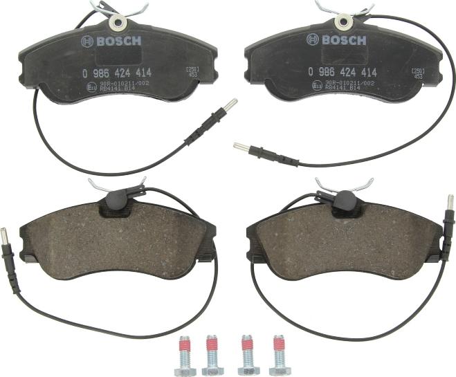 BOSCH 0 986 424 414 — Zestaw klocków hamulcowych, hamulce tarczowe