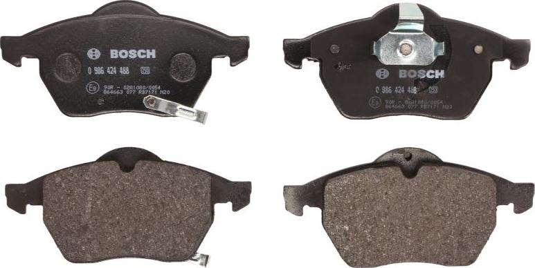 BOSCH 0 986 424 488 — Zestaw klocków hamulcowych, hamulce tarczowe