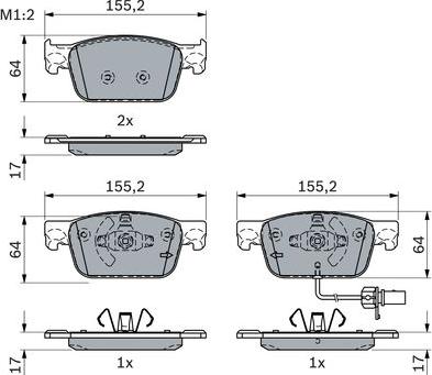 BOSCH 0 986 424 433 — Zestaw klocków hamulcowych, hamulce tarczowe