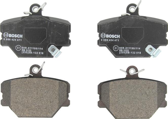 BOSCH 0 986 424 471 — Zestaw klocków hamulcowych, hamulce tarczowe