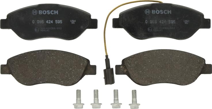 BOSCH 0 986 424 595 — Zestaw klocków hamulcowych, hamulce tarczowe